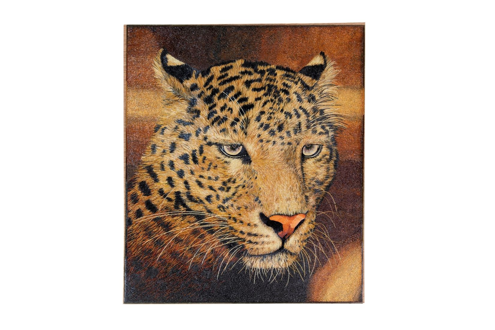 Jaguar de popote coloreado y pegado. Artesana Yesenia Sánchez Velázquez. Cuajimalpa, CDMX. Col. MAP. (Foto: EKV).