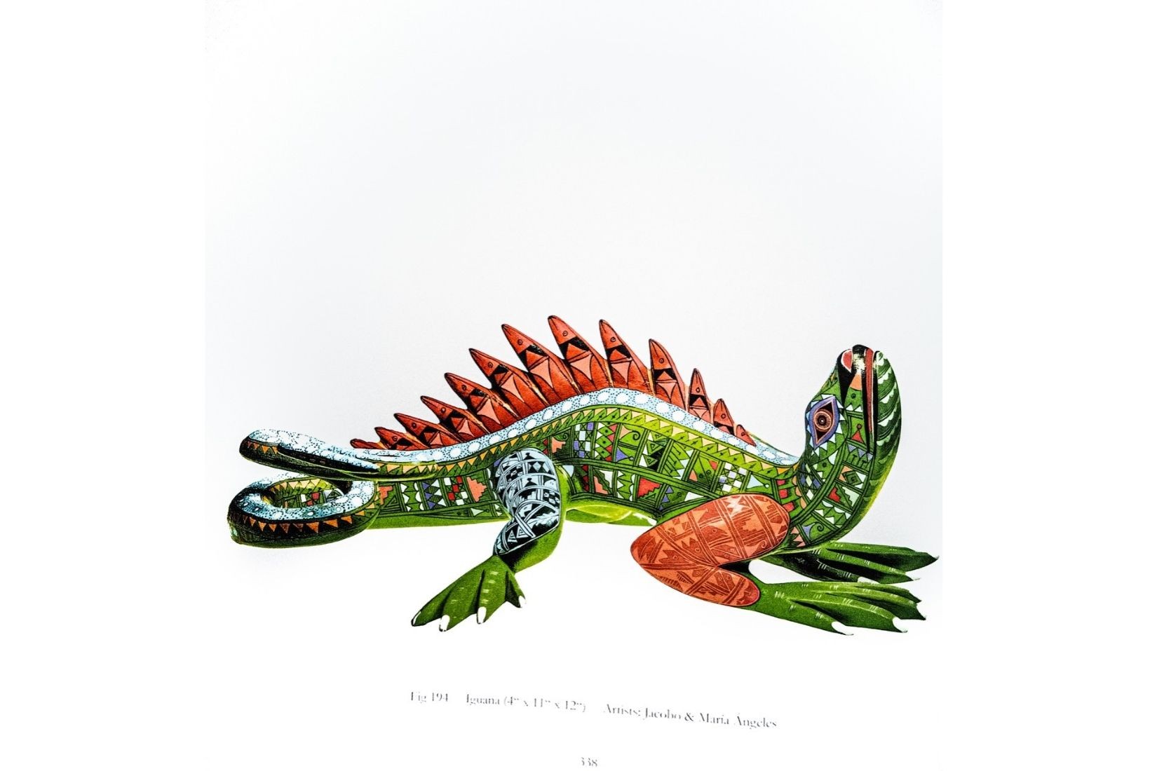 Alebrije (iguana) de madera policromada. Libro Alebrijes de Hartmut Zantke.