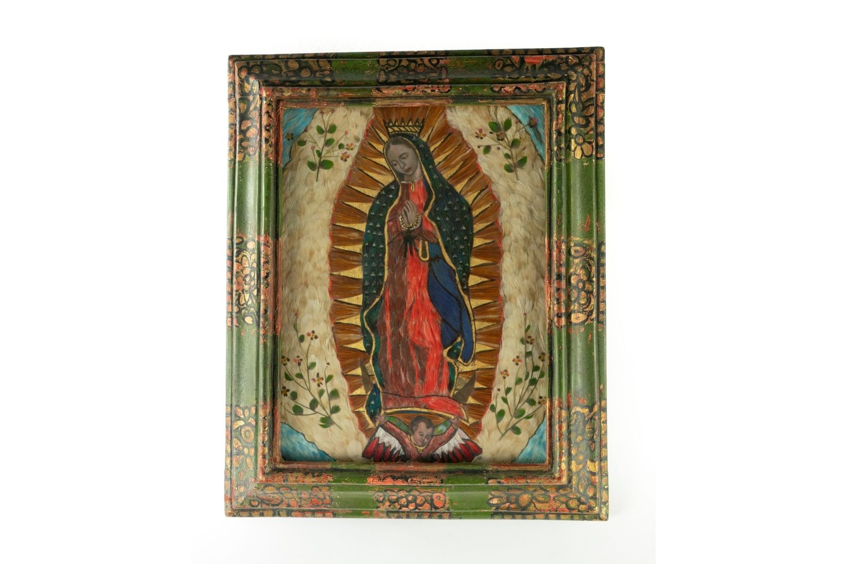 3. 000136 Virgen de Guadalupe MTHA. Francisco García de la Torre Arte plumaria. Proc. Desc. posiblemente CDMX