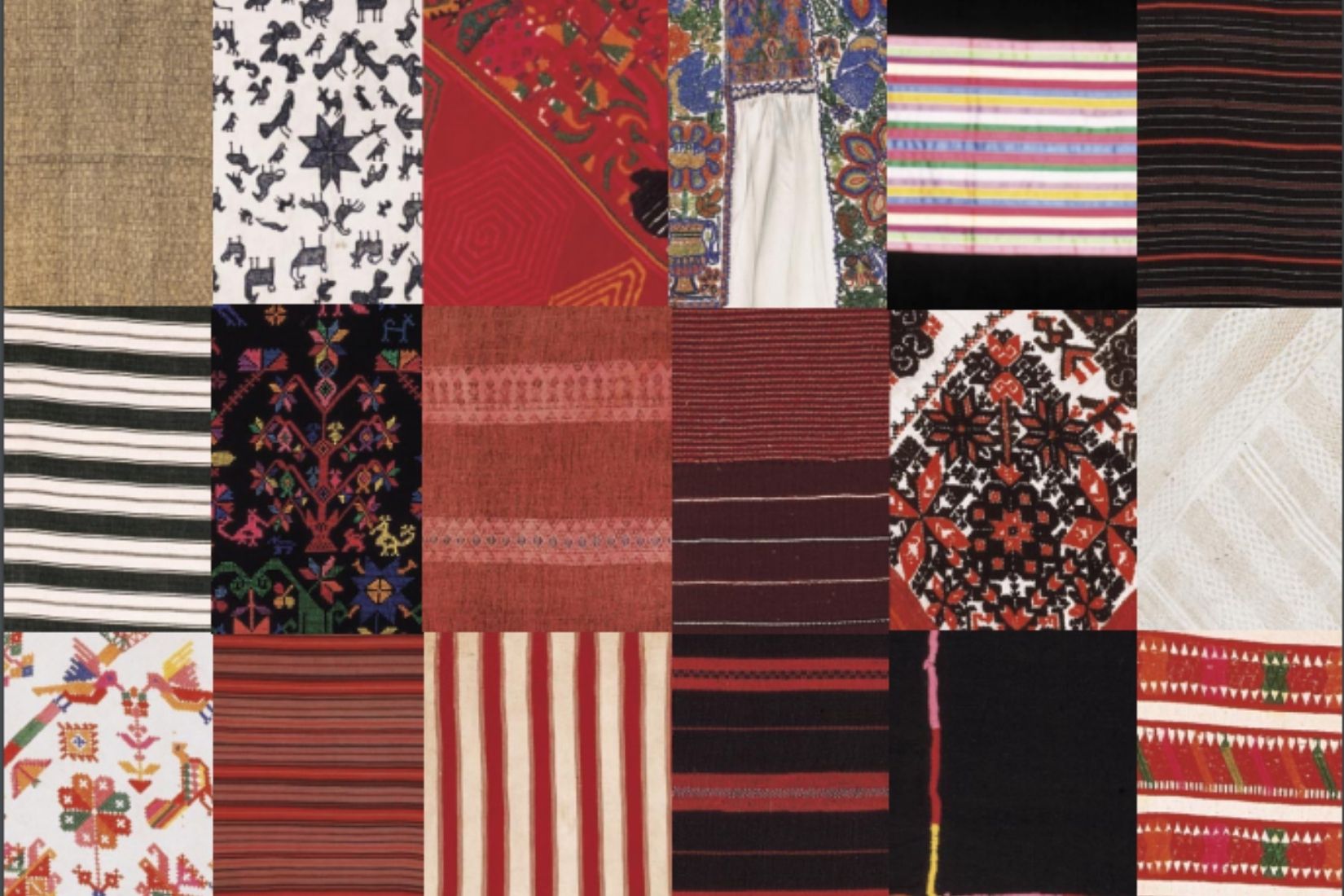 Collage de textiles de diversos artesanos y procedencias. Col. Carlota Mapelli. (Foto: Nicola Lorusso).