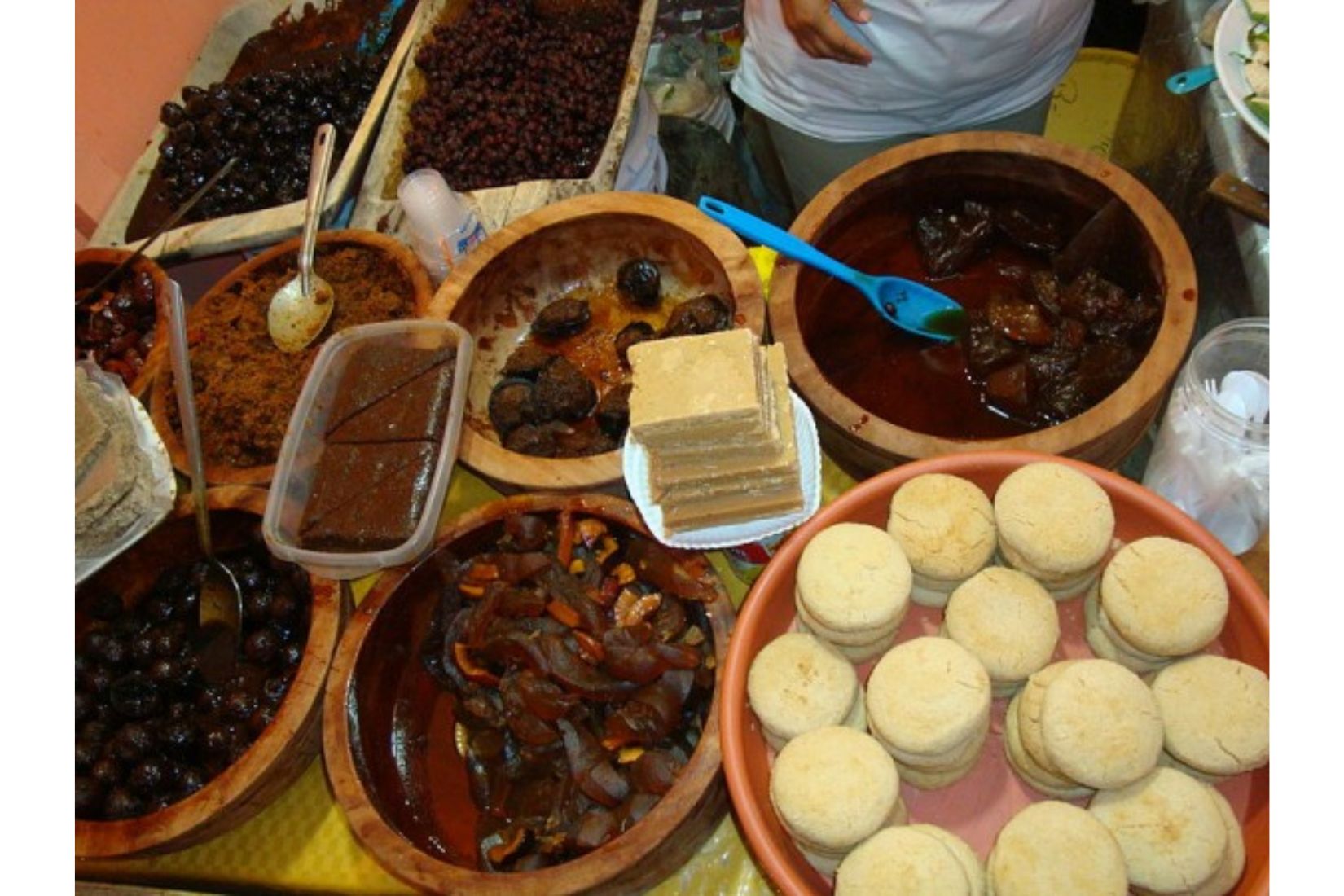 Diversos dulces típicos del estado mexicano de Tabasco_ de nance, papaya “oreja de mico”, coco, papaya con coco, papaya, polvorones, panela y de ciruela. (Foto_ Wikipedia).