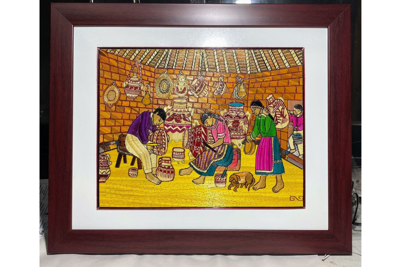 Pieza elaborada en popotillo por Martha Patricia García.