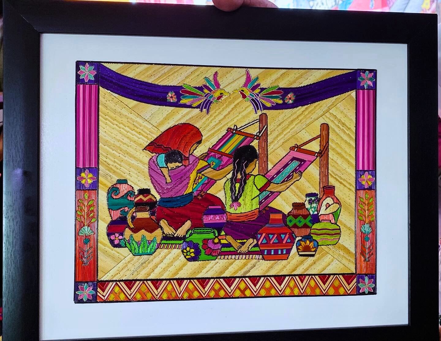 Pieza elaborada en popotillo por Martha Patricia García.