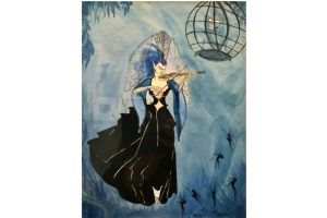 3.- Leonora Carrington (1917-2011), <em>The Fiddler (La violinista)</em>, 1933. Acuarela, grafito y tinta sobre papel. De la serie Sisters of the Moon, realizada en 1932-1933 en Florencia, Suiza e Inglaterra. Colección particular.