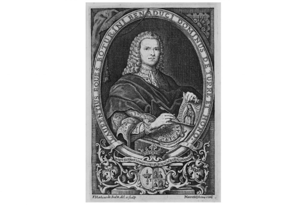 1 - Retrato de Lorenzo Boturini por el fraile Matías de Irala, 1796. Sotheby's, dominio público, (link)